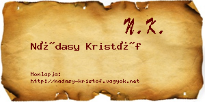 Nádasy Kristóf névjegykártya