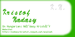 kristof nadasy business card